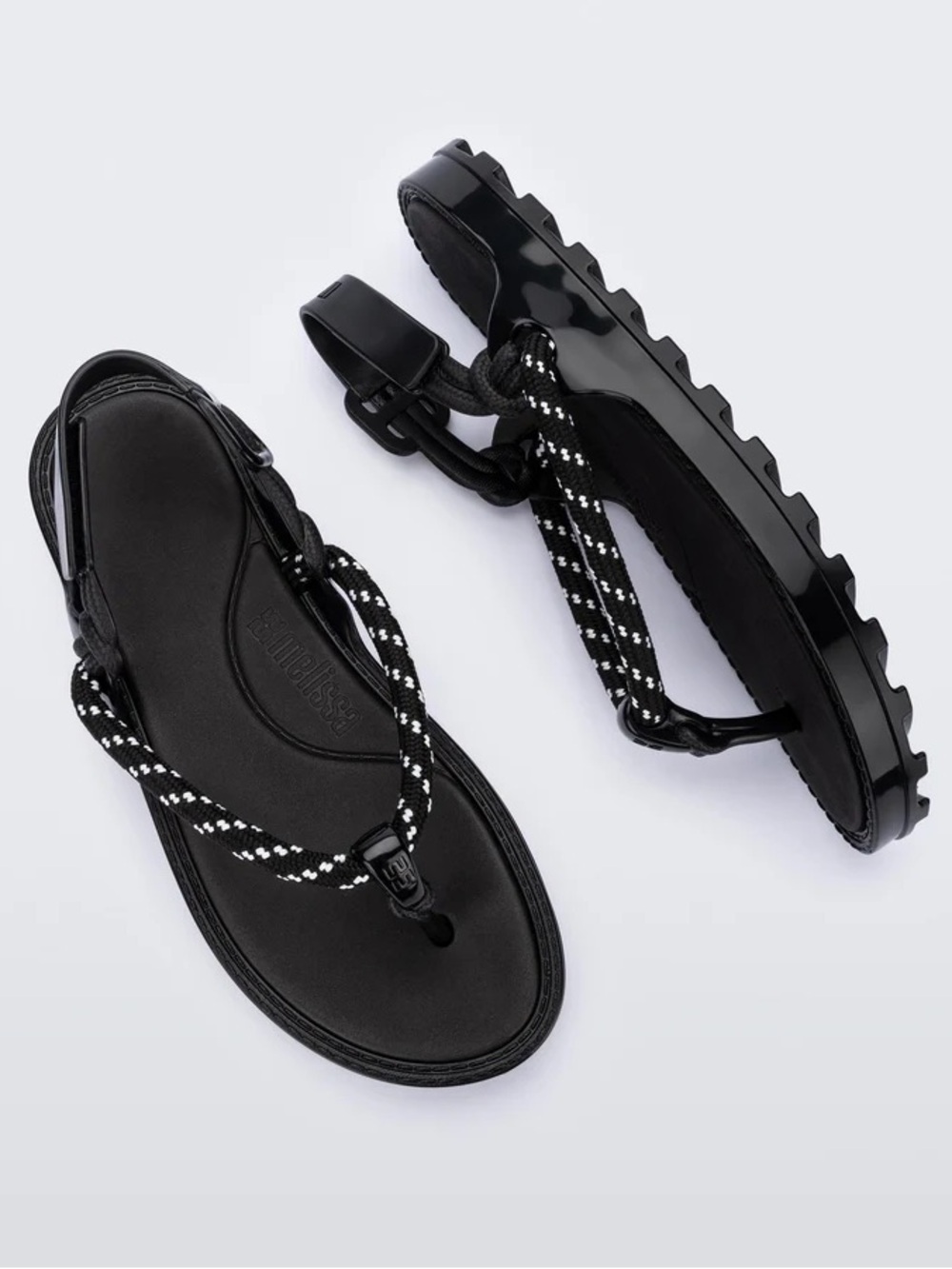 NIB Melissa Bond Black Strappy Rope Sandals for Women